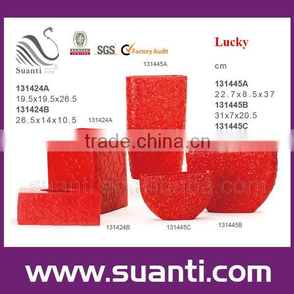 New products chinese souvenir red decorative flower vase for wedding