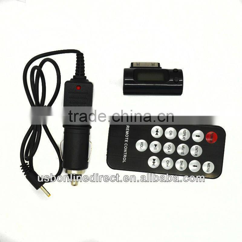 Mini Car LCD FM transmitter for iphone 4 ipad with handsfree & charging function
