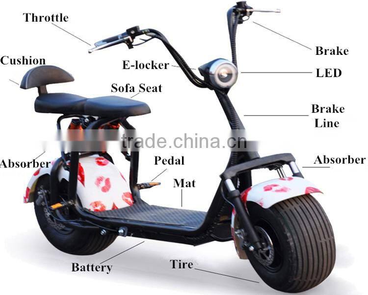 60V 12AH 1000 Watt Urban Electric Scooter Halley Mobility Scooter