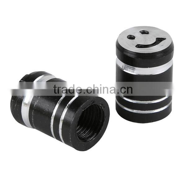 Universal Aluminum smile 2X smile black Motorcycle Tyre Tire Valve Stem Caps NEW