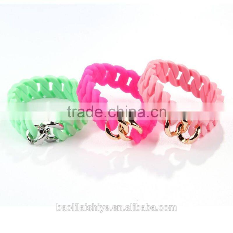 Newest arrival Bright Color Fashion Silicone Bracelets 2017