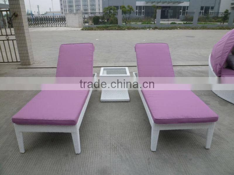 Modern design outdoor furniture rattan chaise lounge (CF698L)