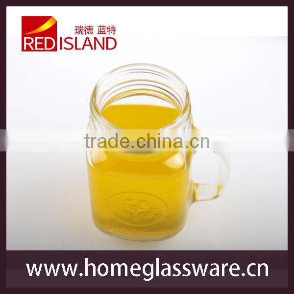 16 oz Mason Jar Style Drinking Mugs Glass with handle Old Fashioned