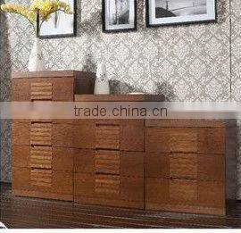 Contemporary Natural Wood Bedroom Furniture,Morden Solid Wood Frame Bed,Zebra-Stripe Design Upholstered Bed