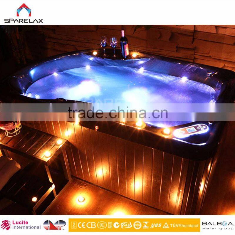 New design CE approved 2 person outdoor spa bathtub with sex massage US Acrylic Microsilk Balboa spa