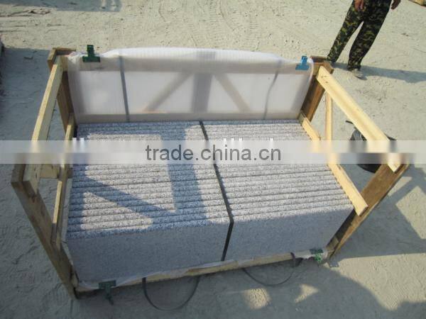 cheapest G383 outdoor grey natural granite stair tile