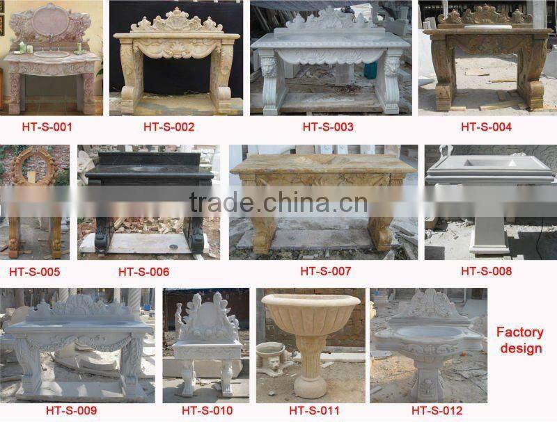 Western Style White Marble Basin with Cherub Statue