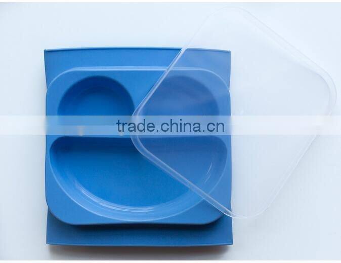 Silicone Mini Portable Baby Suction Plate & Placemat In One With Lid