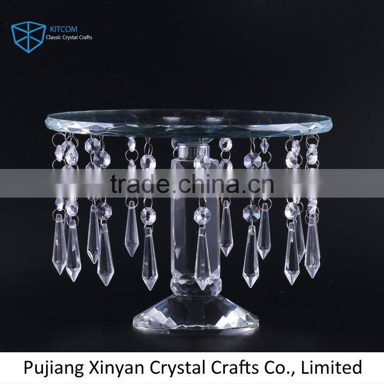 Newest selling trendy style pretty crystal cake stand wholesale