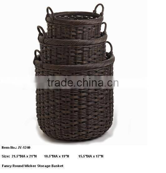 wholesale cheap willow trash can baskets with with handle