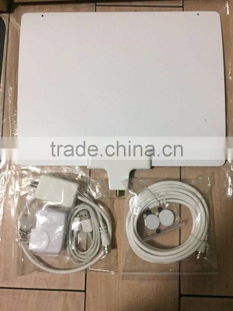 Latest Digital Indoor Tv Antenna Flat Digital HD TV Atenna UIitra-thin 50 Miles Range HD High Gain Flat Antenna Amplified