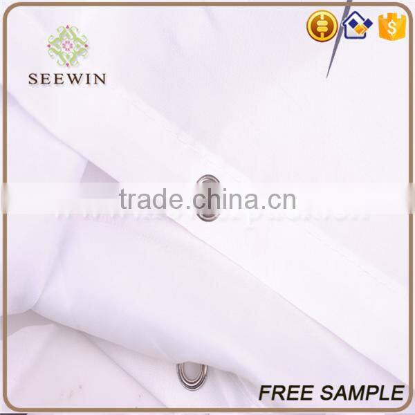 waterproof polyester shower curtain 12 plastic hooks