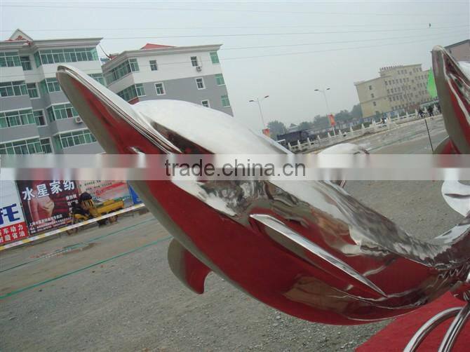 Stainless Steel Dolphin Statue Sculpture For Garden Public Use
