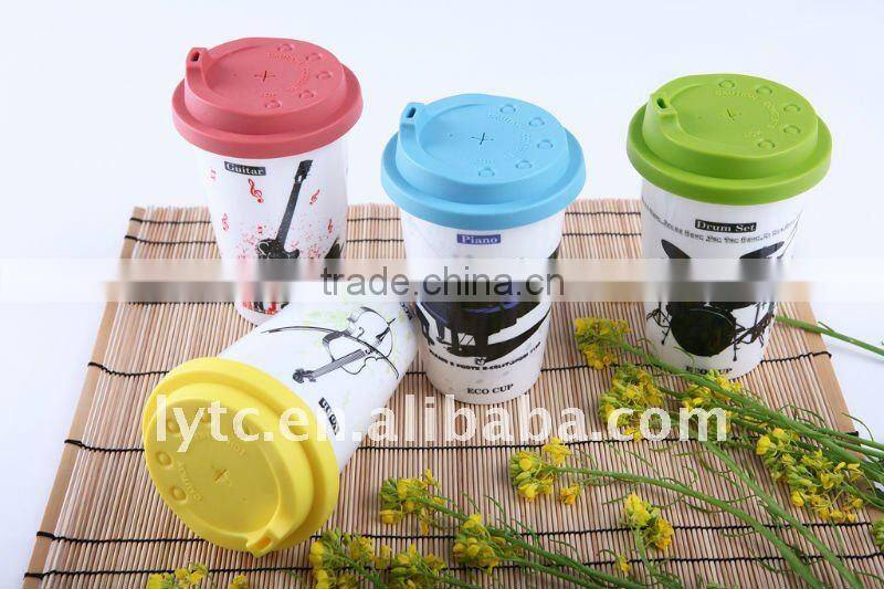12oz ceramic mug with silicon lid