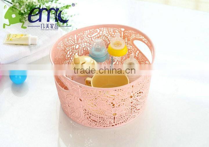 New hot selling lace hollow plastic storage basket (small)