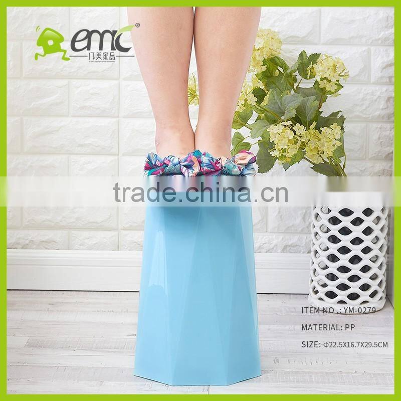 New design plastic trash bin, Plastic PP Decorative Round Trash Bin Waste Bin for Household