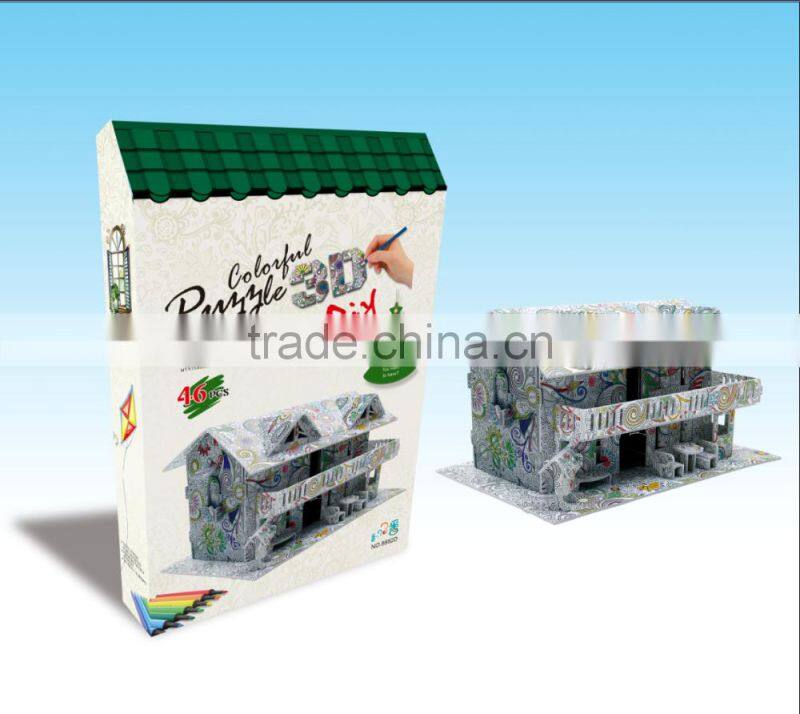 newly-developed 3D painting paper puzzle for kids LT8882D