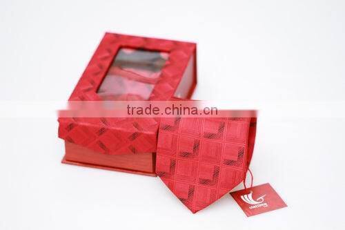 Set of neck tie, cufflinks and handkerchief with various colors and design, elegant but cheap