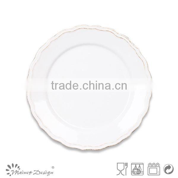 White Decorative Stoneware Salad Plate