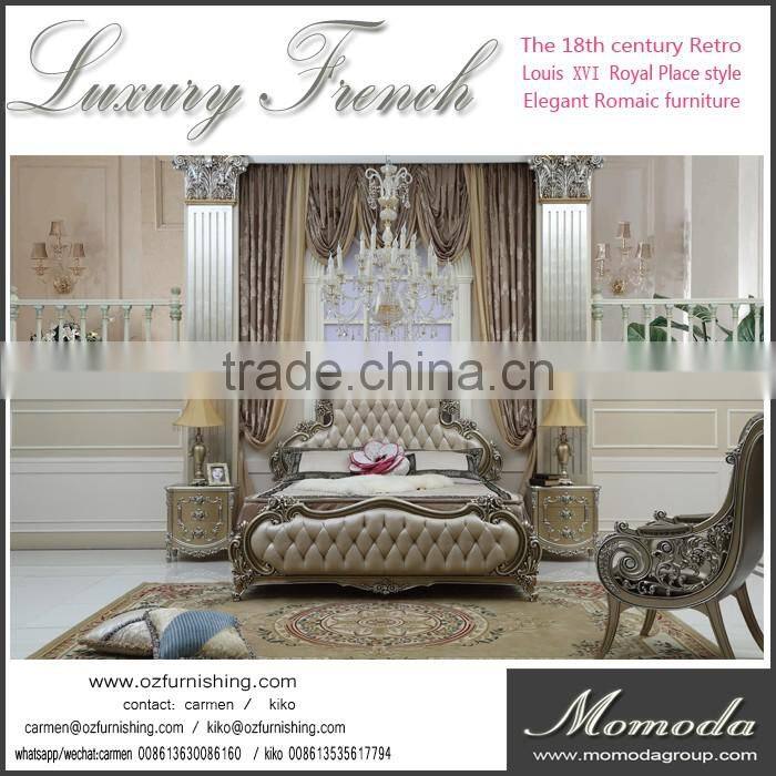 CB1-1A king size bedroom set in high gloss/elegant and luxurious champagne gold bedroom set