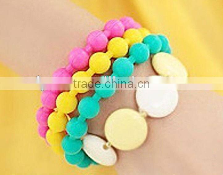 cheap fashion silicone bead bracelets for gift