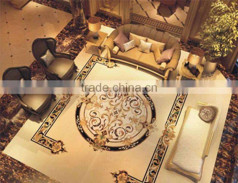 Exquisite Antique Arabian Style Floral Pattern Natural Marble Medallion Waterjet Tiles BF12-03314e