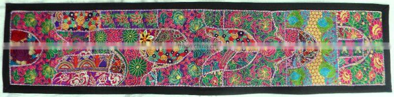 Rare Vintage Recycled Indian Textile Tapestry Fabric - - Indian Handcrafted Table Cover Cum Runner