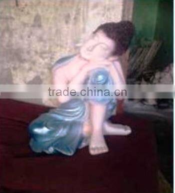 Antique Polyresin Sitting Buddha Statue