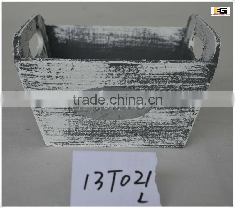 Natural Wooden Square Flower Pots