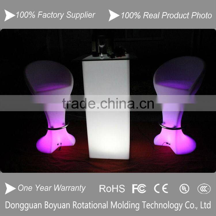 Hot sale modern 16 colors changeable waterproof led bar chair