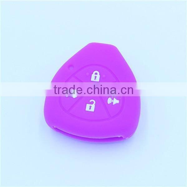 Silicone car key shell. fob key case for toyota 4 buttons