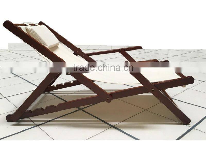 Folding 4-adjustable Wooden Chair Wood Beach Chair