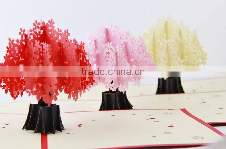 Flower Cherry 3D Pop Up Greeting Card 3D Birthday Greeting Card Creative Handmade Birthday Cards