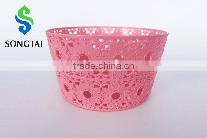 2016 new type pp circular plastic basket with sunflower