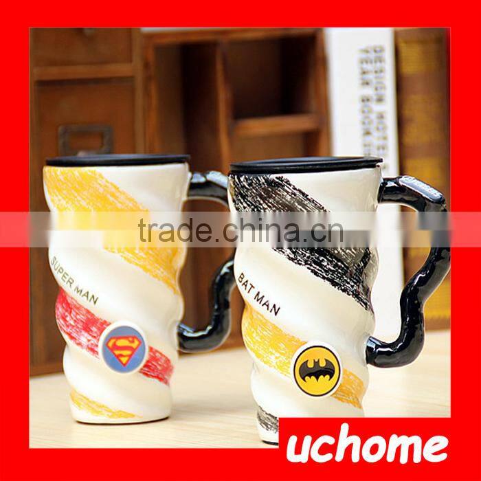UCHOME Thread Coloured Drawing Promotional Coffee Mug With Lid