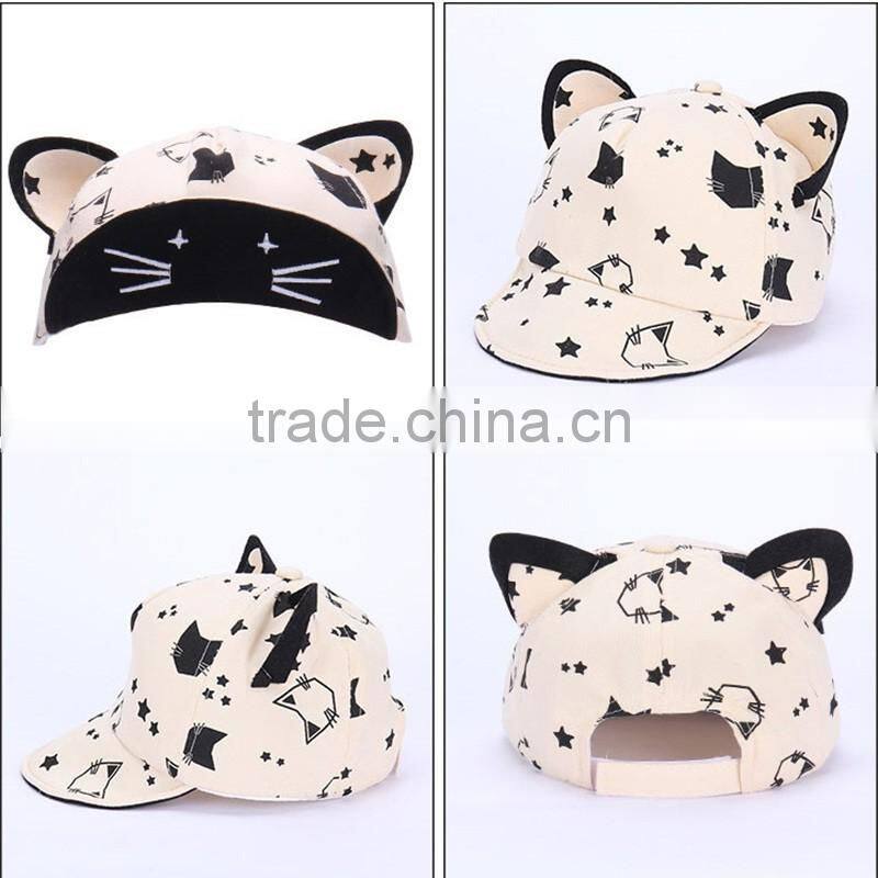 Heat transfer printing Kid Baseball Caps With Ears Children Hats