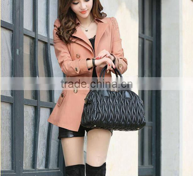 The fashion double-breasted women long coat