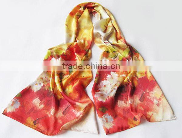 Fashion scarf custom made printed polyester scarf