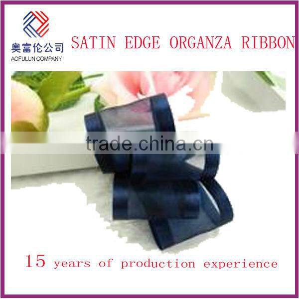 blue satin edge organza ribbon