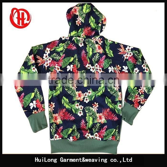 New style young men flower printing sleeve autumn hoody jacket