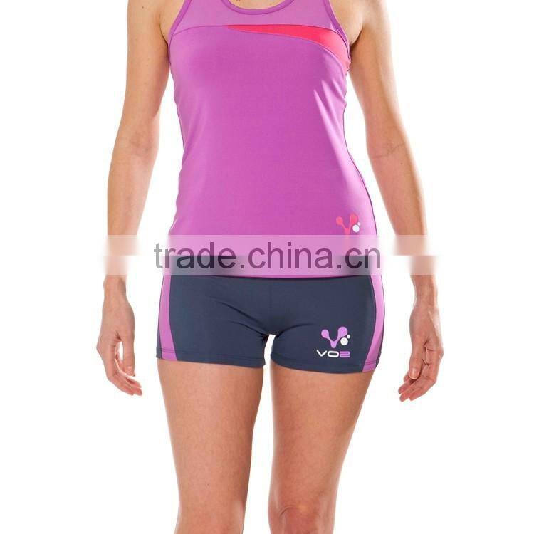 Womens Running Shorts with Contrast Dolphin Hem
