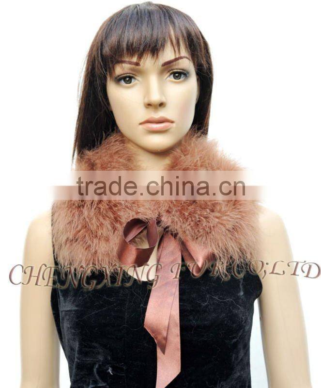 CX-A-46B Wholesale Cheap Woman Feather Turkey Fur Detachable Fur Collars