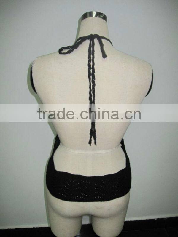 cotton crochet lady's summer bikini top