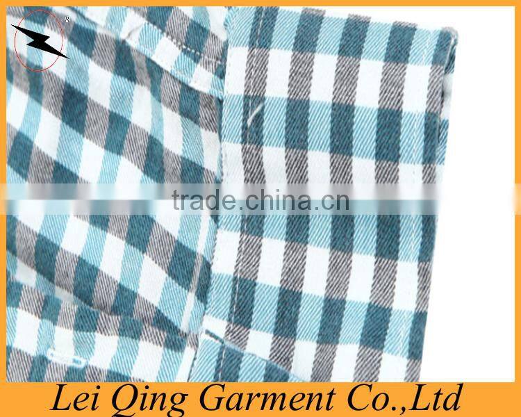 Korean fashion green plaid men style shirts