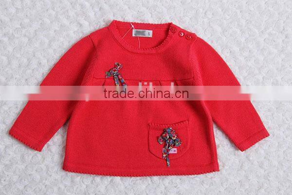 Korean style custom knit baby sweater in solid color