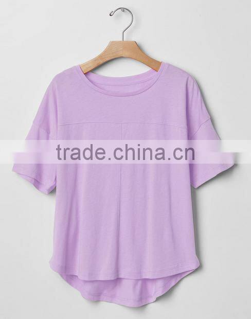 Fashion Custom Rounded Hem Short Sleeve OEM Clothes Cheap Design Kids T-Shirt