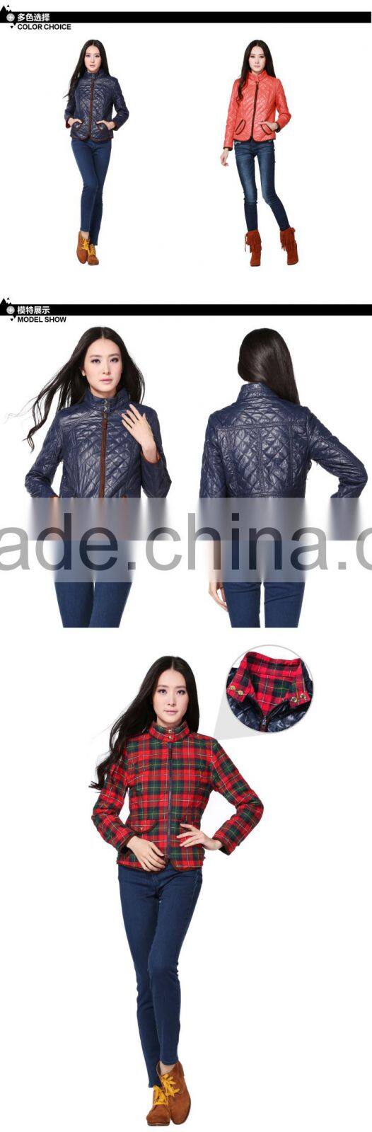 2015 New Design Spring Light Women Double Face Padded Jacket