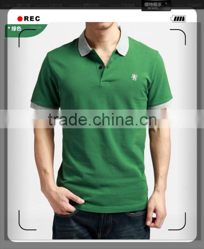 Mens cotton pique short sleeve emboridery polo Tshirts 201306