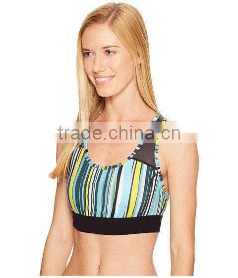 Custom High Quality Dry Fit Sports Bra Running Fitness Printed Yoga Bra Tops