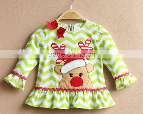 Christma girl's fashion new T-shirt bulk clothing for sale girls top clothing brands